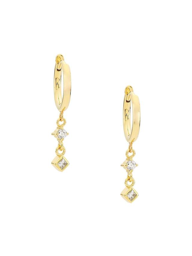 Womens Small 14K Yellow Gold & 0.10 TCW Diamond Hoop Earrings Product Image