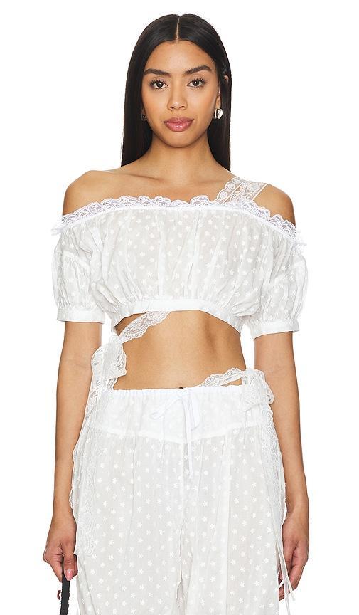 Embroidered Ruched Crop Top Product Image