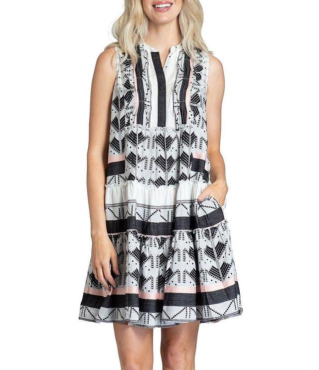 APNY Printed V-Neck Sleeveless Dress Product Image