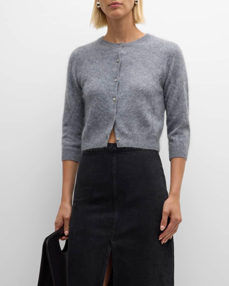 Cropped Fuzzy Cashmere Cardigan product image