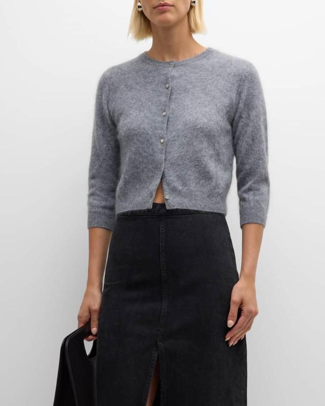 Cropped Fuzzy Cashmere Cardigan Product Image