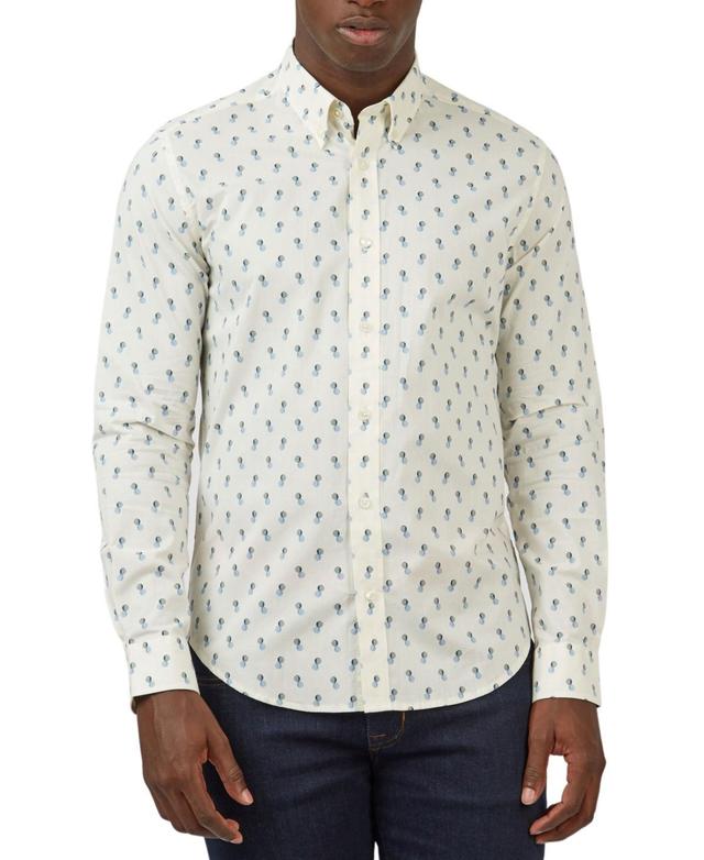 Ben Sherman Mens Regular-Fit Spot-Print Shirt Product Image