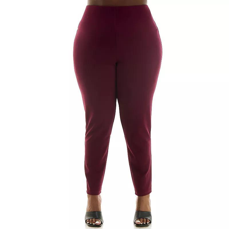 Plus Size Nina Leonard High Tech Crepe Pants, Womens Product Image