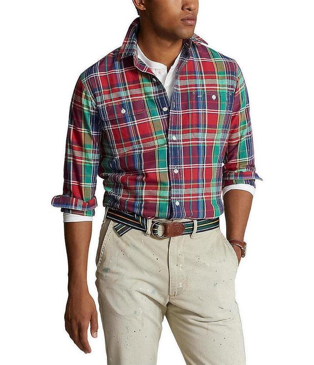 Polo Ralph Lauren Classic Fit Point Collar Plaid Oxford Long Sleeve Workshirt Product Image