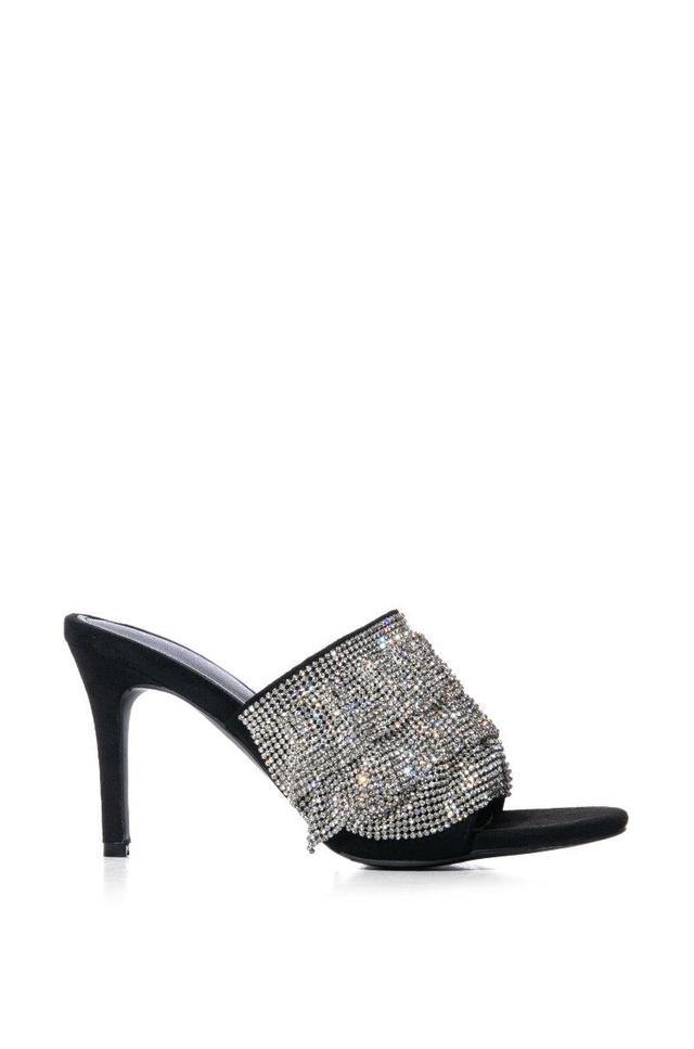 AZALEA WANG LAUDED RHINESTONE STILETTO SANDAL IN BLACK Product Image