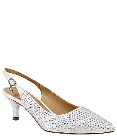 J. Renee Ferryanne Rhinestone Satin Slingback Pumps Product Image