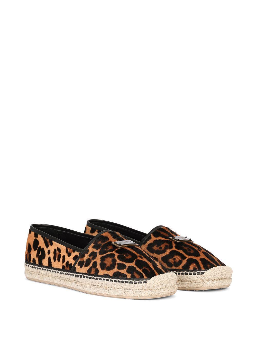 Leopard-print Pony Hair Espadrilles With Branded Plate In Animal Print Product Image