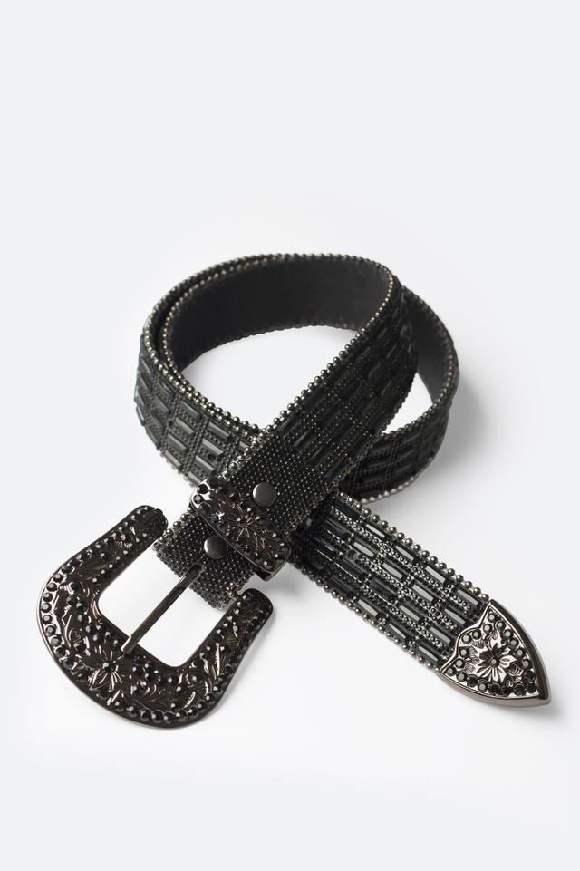 Mirrored Studded Belt - Black Product Image