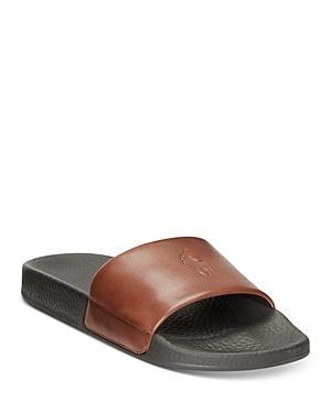 Polo Ralph Lauren Mens Polo Leather Slides Product Image