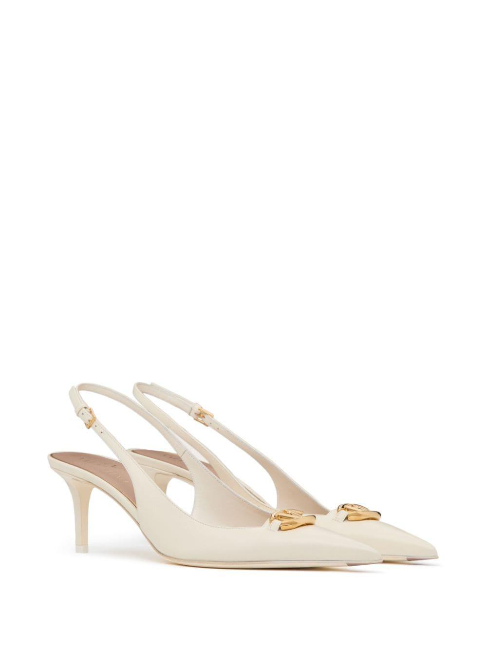 Vlogo Moon Pointed Toe Slingback Pump In Ivory Product Image