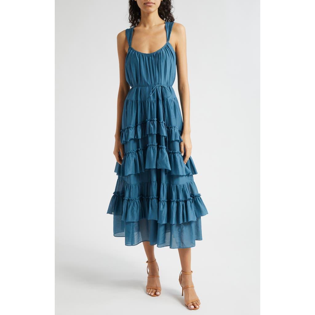 Kandra Tiered Skirt Maxi Dress In Midnight Rain Product Image