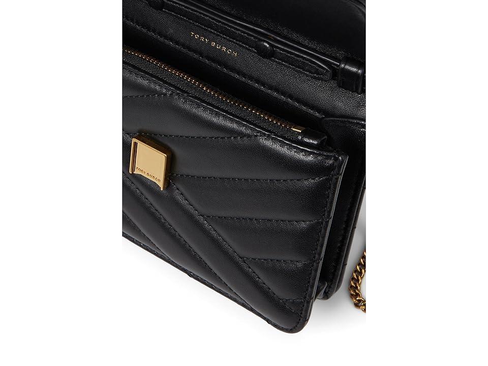 Tory Burch Mini Kira Chevron Quilted Leather Top Handle Wallet on a Chain Product Image