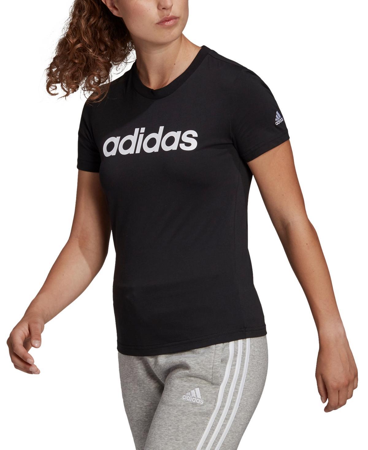 adidas Womens Essentials Cotton Linear Logo T-Shirt - Pulse Magenta Product Image