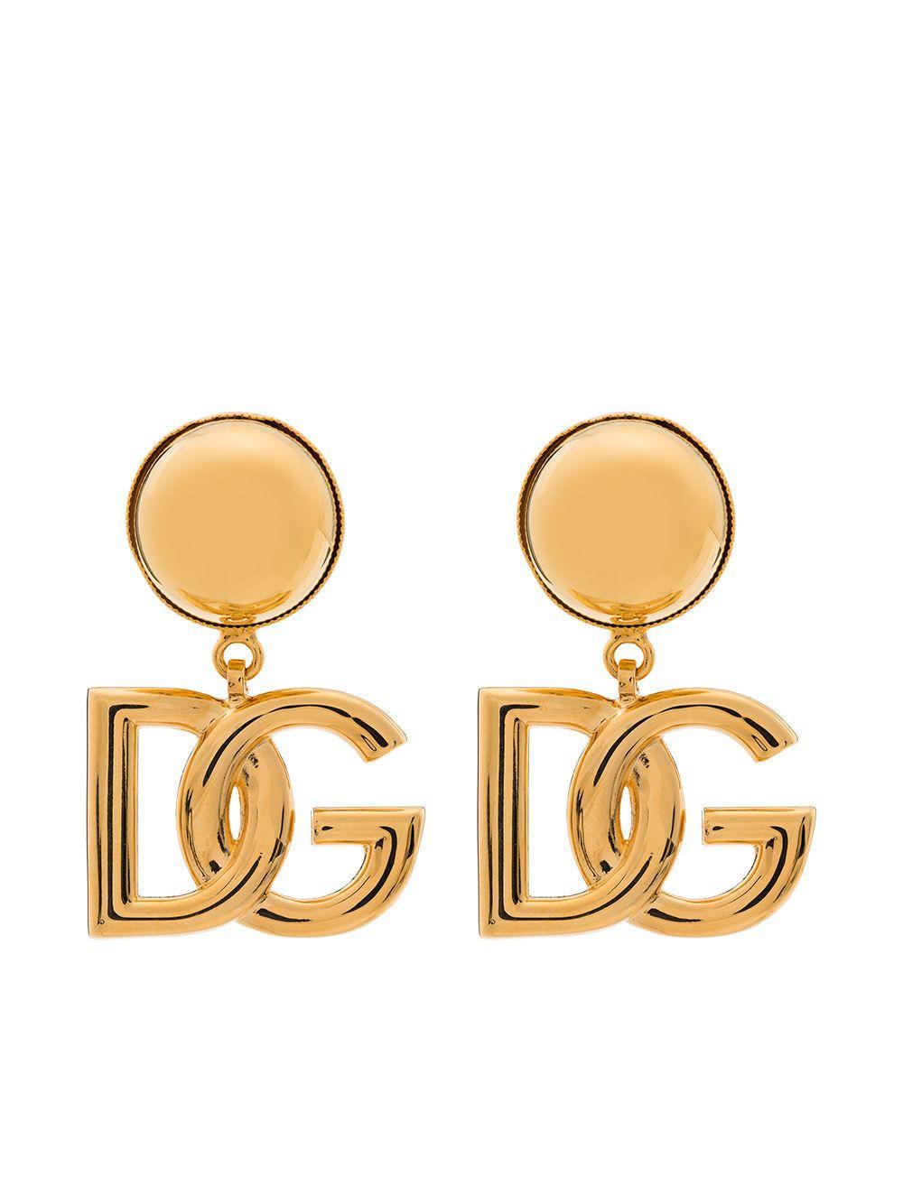 Dg Logo Clip-on Earrings In Gold Product Image