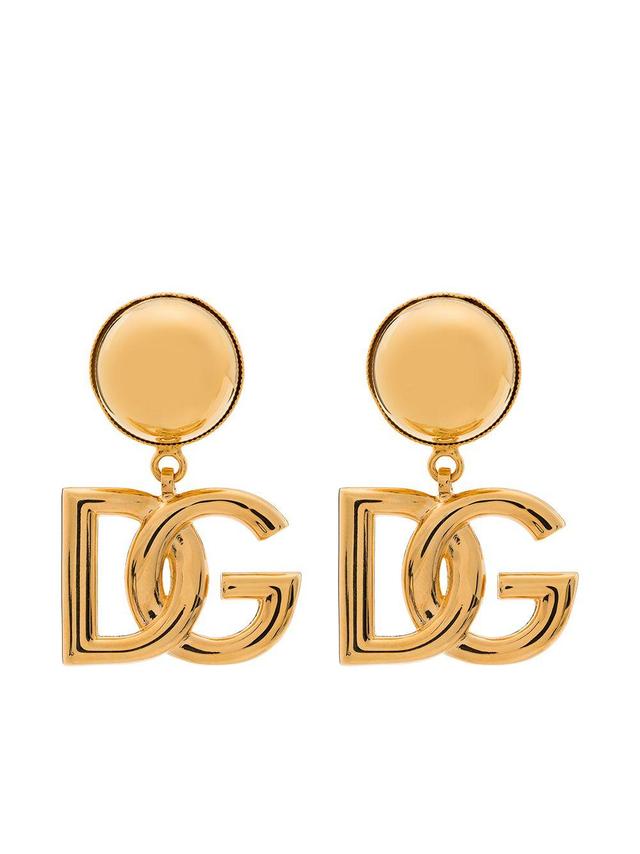 Dg Logo Clip-on Earrings In Gold Product Image