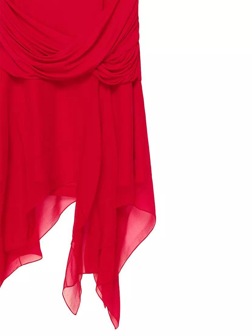 Draped Dress In Satin Jersey And Mousseline Product Image