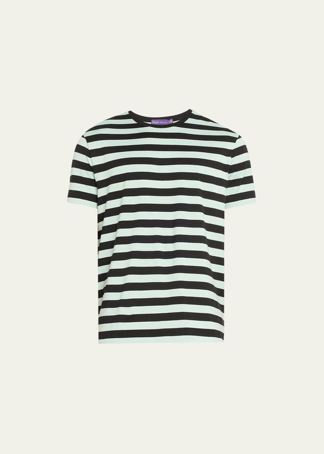 Mens Striped Cotton Short-Sleeve T-Shirt Product Image