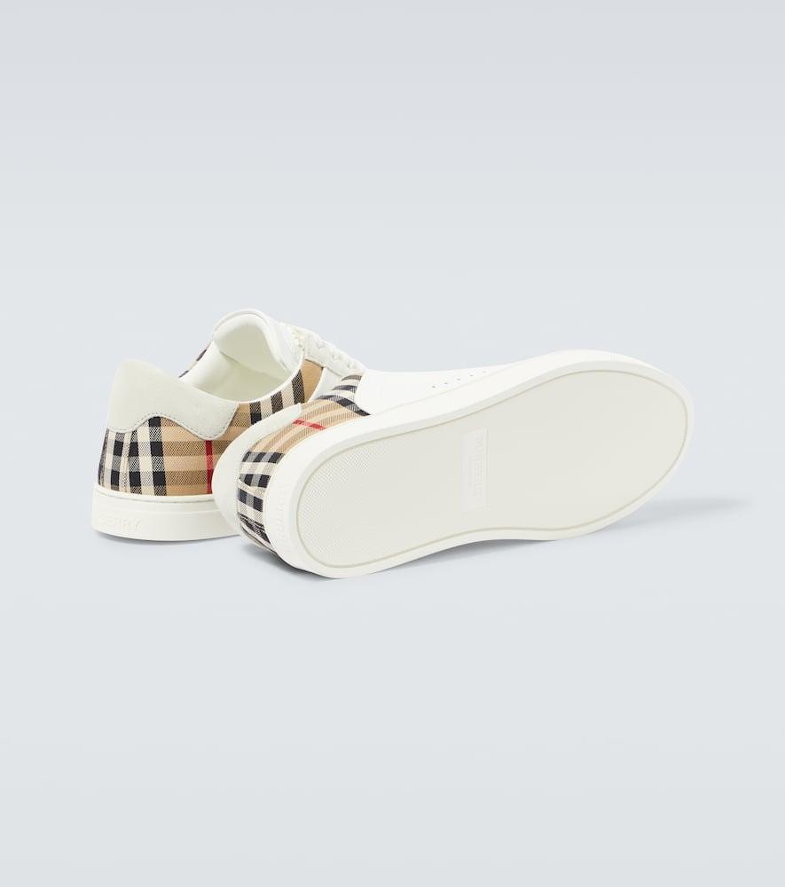 BURBERRY Check Leather Sneakers In Mixed Colours Product Image