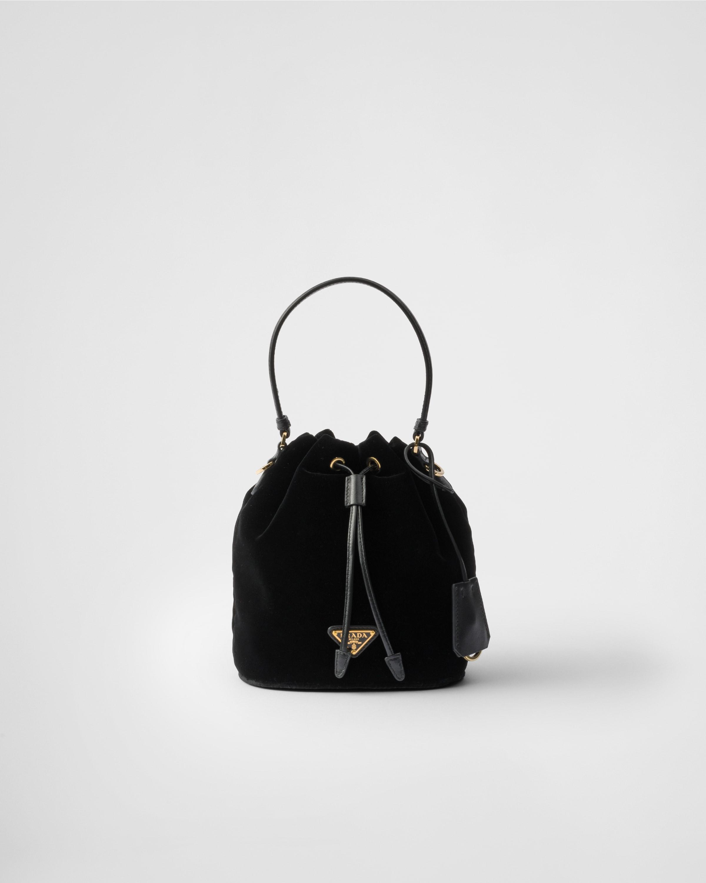 PRADA Mini Bag Aus Samt Mit Details Aus Nappa-leder In Black Product Image