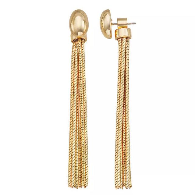 Nine West Gold Tone Chain Tassel Earrings, Womens Product Image