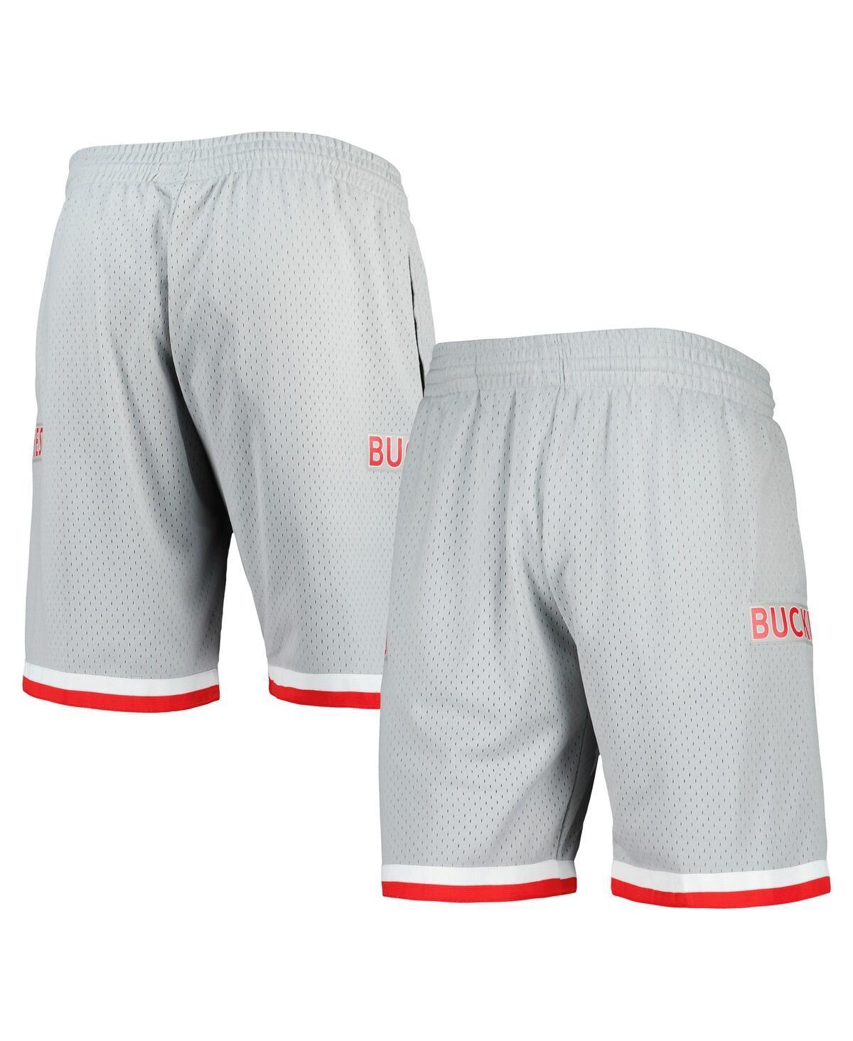 Mens Mitchell & Ness Silver Ohio State Buckeyes Authentic Shorts Product Image