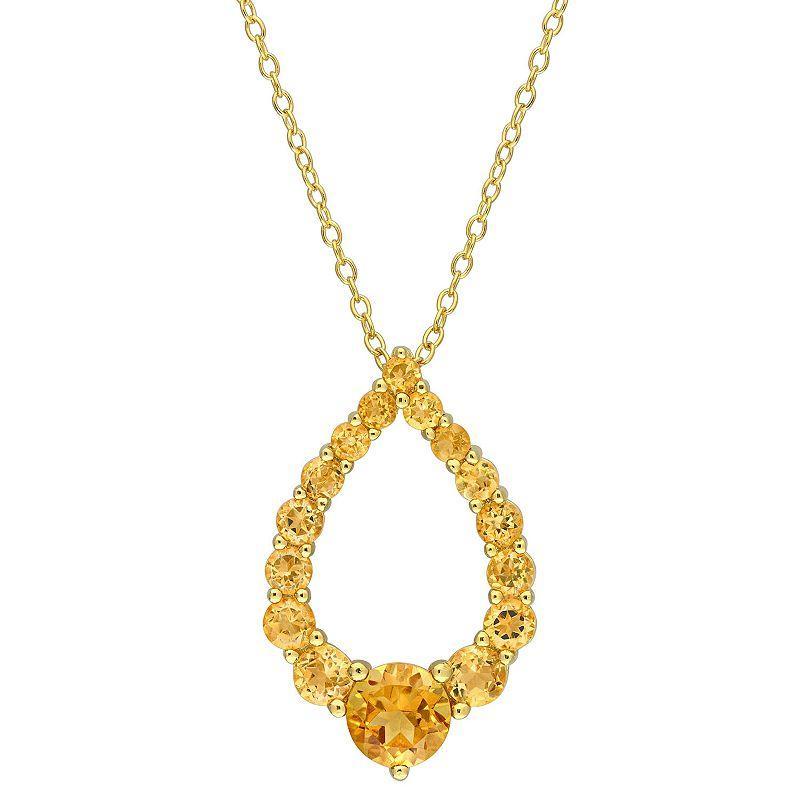 Stella Grace 18k Gold Over Silver Madeira Citrine, Honey Citrine & Citrine Graduated Teardrop Pendant Necklace, Womens Gold Tone Product Image