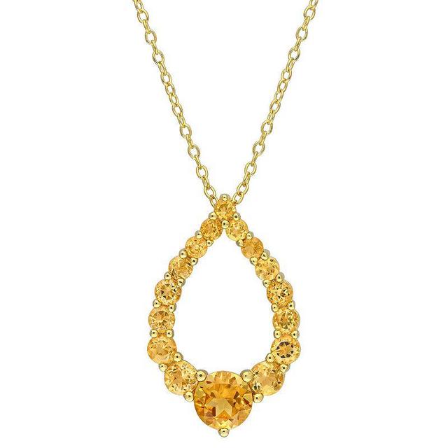 Stella Grace 18k Gold Over Silver Madeira Citrine, Honey Citrine & Citrine Graduated Teardrop Pendant Necklace, Womens Gold Tone Product Image