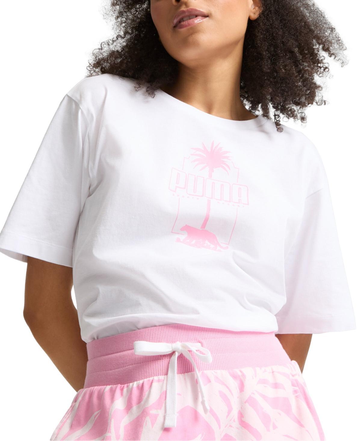 Puma Womens Essentials Palm Resort Graphic T-Shirt Product Image