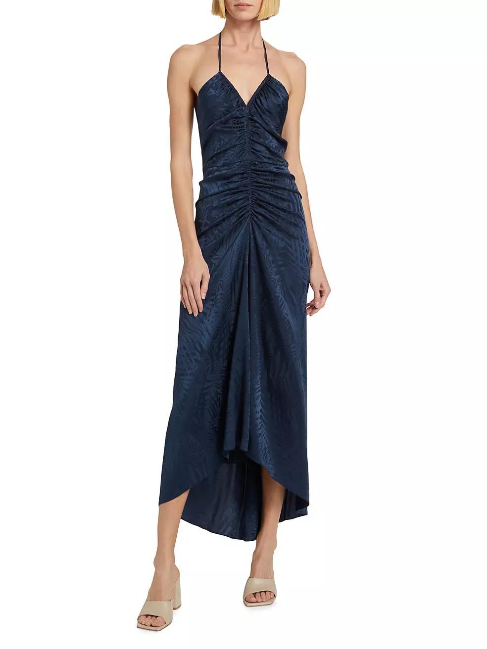 Aldana Embossed Halter Midi-Dress Product Image