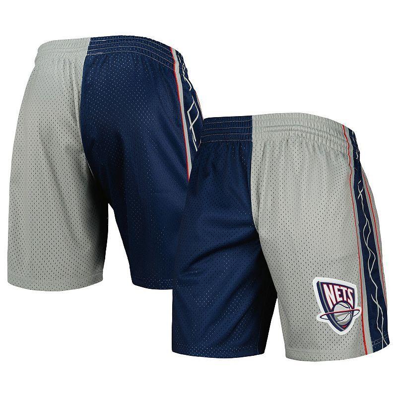 Mens Mitchell & Ness Navy/Silver New Jersey Nets Hardwood Classics 2006 Split Swingman Shorts Nba Blue Product Image