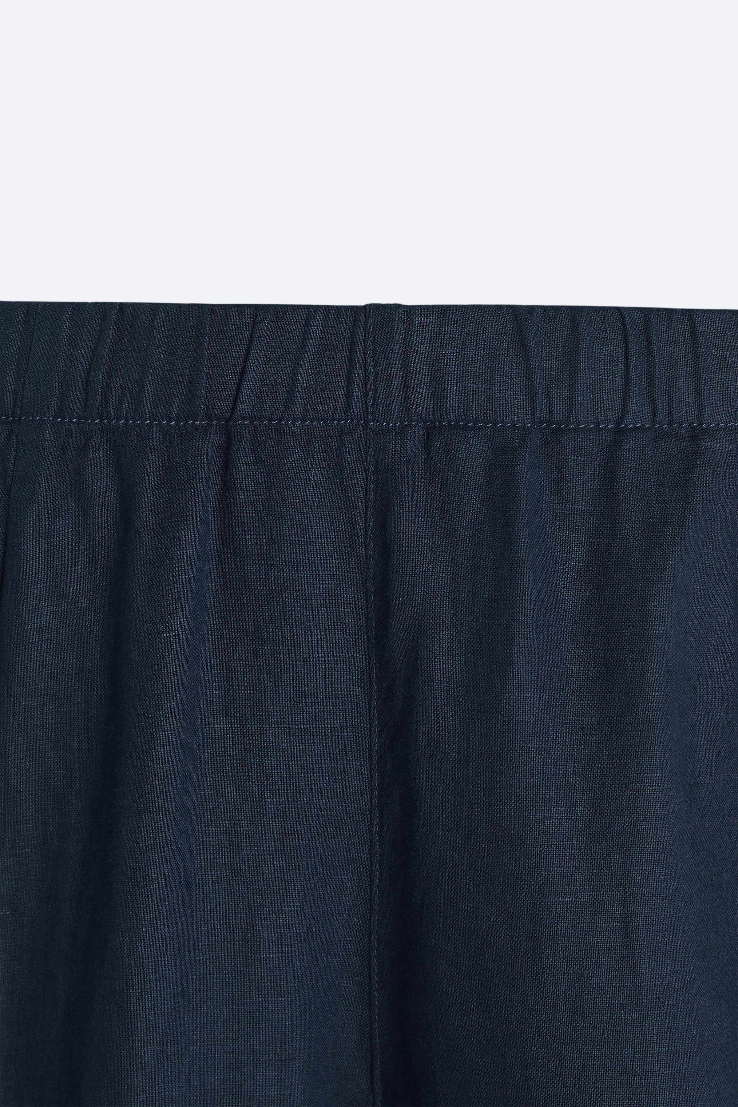 100% LINEN JOGGER WAIST PANTS Product Image