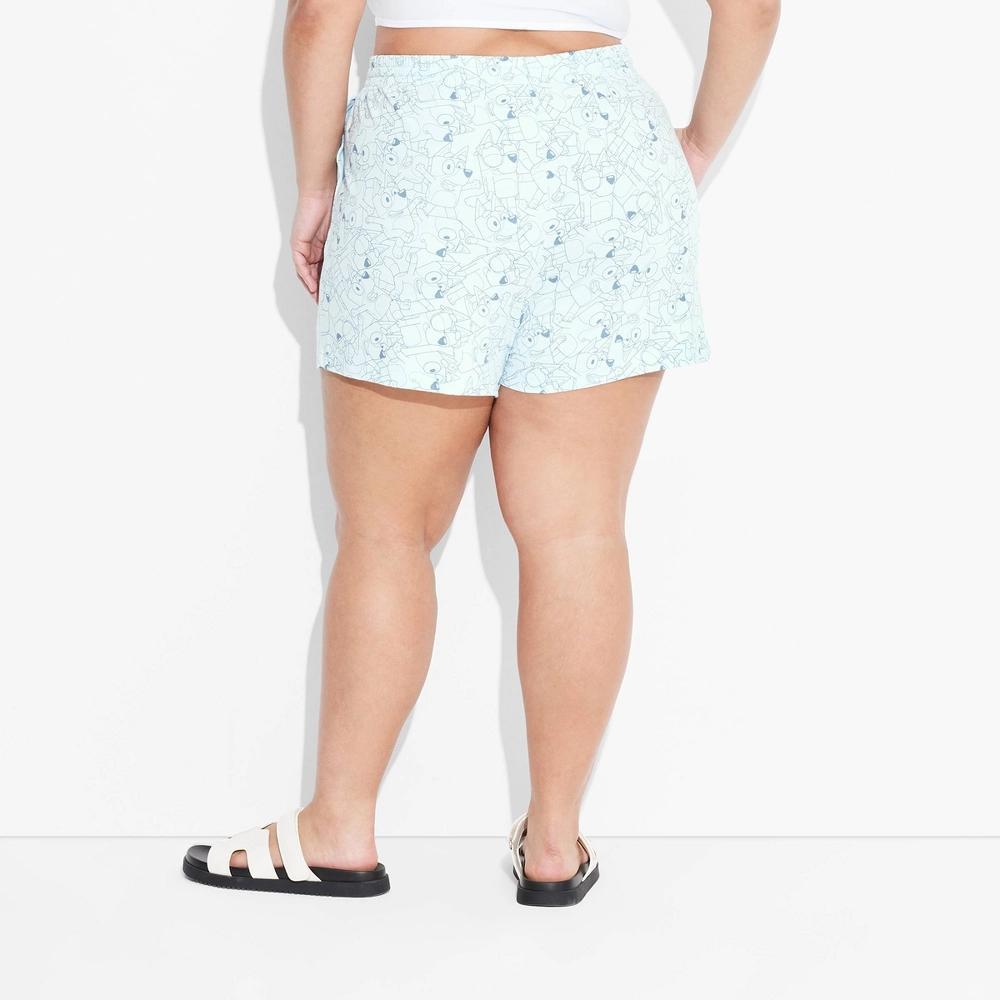 Womens Bluey Graphic Lounge Shorts - Blue Product Image