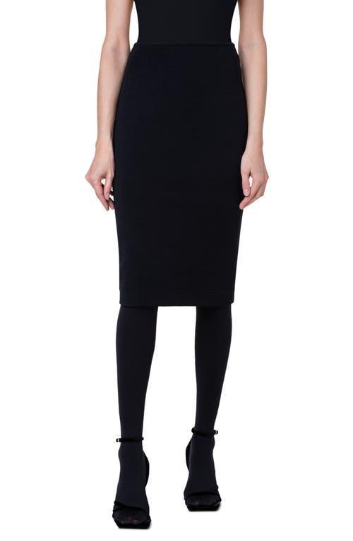 Akris punto Stretch Wool & Cotton Blend Pencil Skirt Product Image