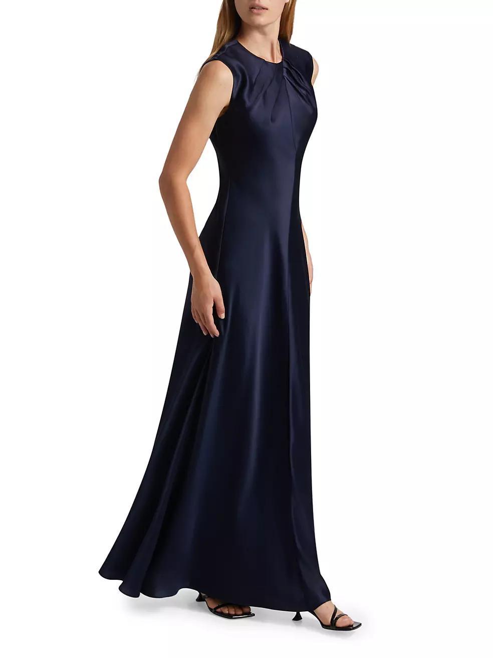 Emily Satin Sleeveless Maxi Dress Product Image