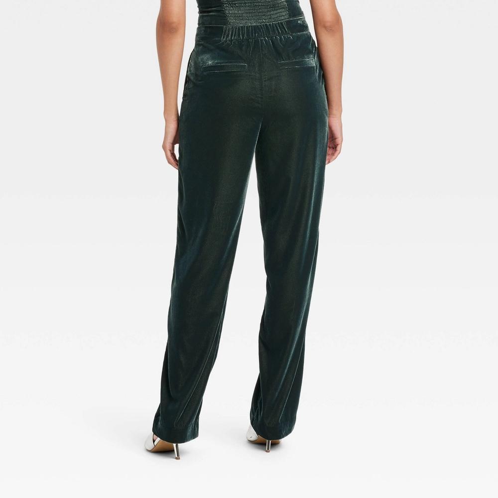 Womens High-Rise Straight Leg Velvet Trousers - A New Day 2 Product Image