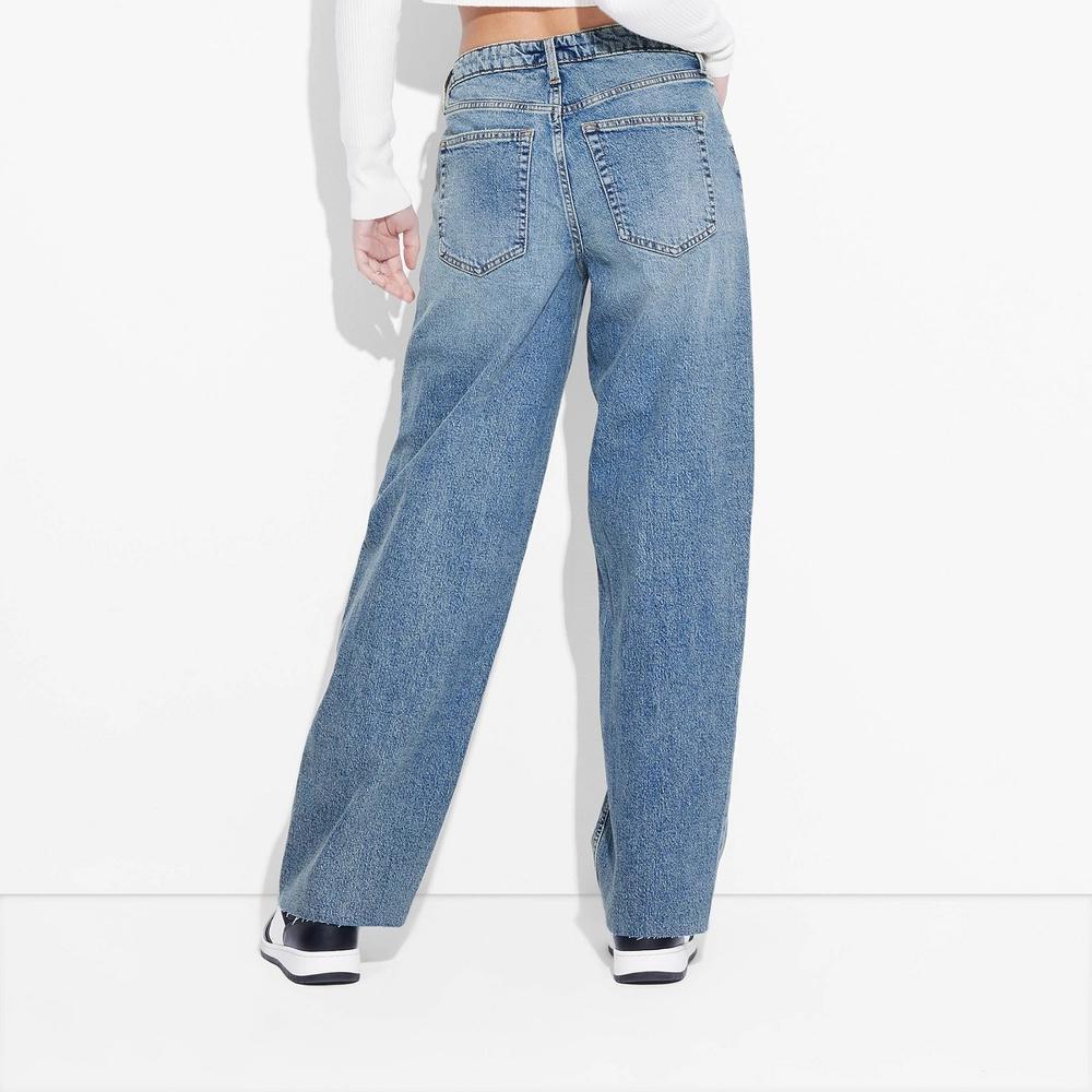 Womens Mid-Rise 90s Relaxed Straight Jeans - Wild Fable Medium Wash 14 Product Image