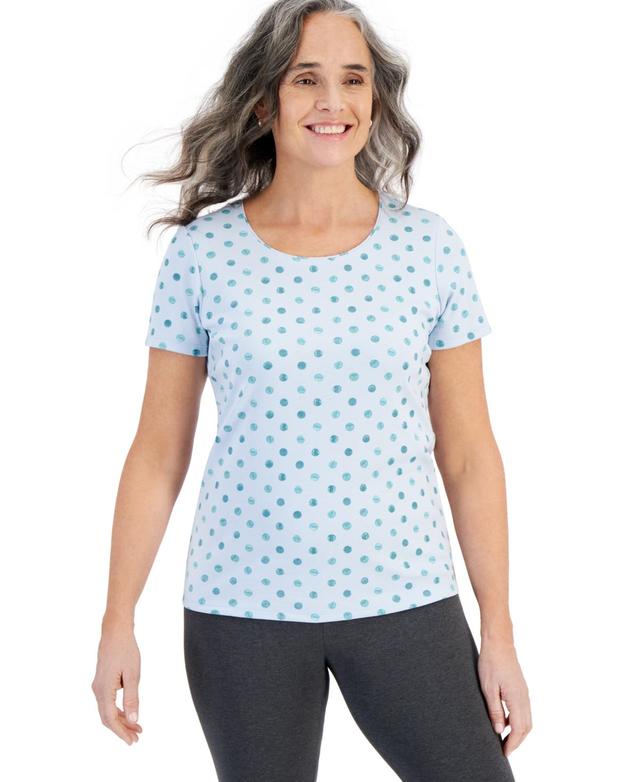 Women's Short-Sleeve Printed Scoop-Neck Top, Created for Macy's Product Image