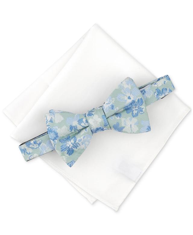 Bar Iii Mens Rhodes Floral Bow Tie & Solid Pocket Square Set, Created for Macys Product Image