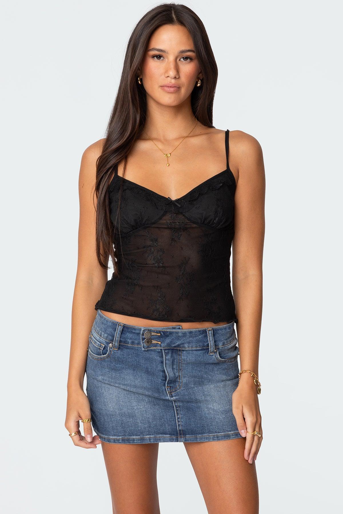 Angelina Sheer Lace Tank Top product image