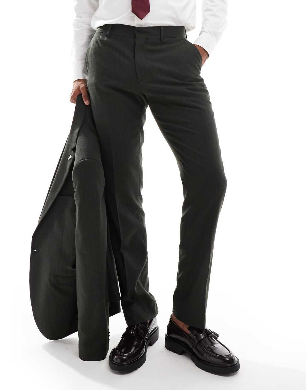 Shelby and Sons tailored slim pant khaki pinstripe - part of a set Product Image