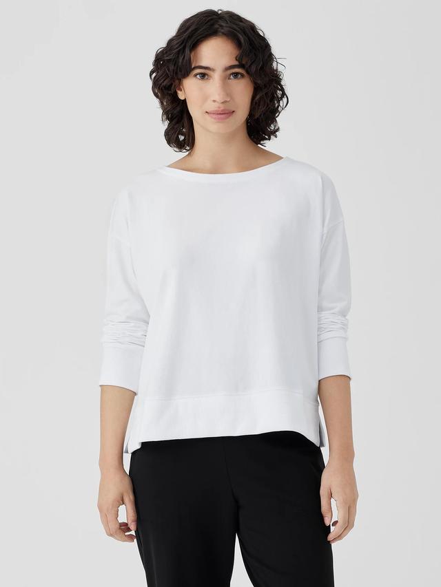 Pima Cotton Stretch Jersey Bateau Neck Top Product Image