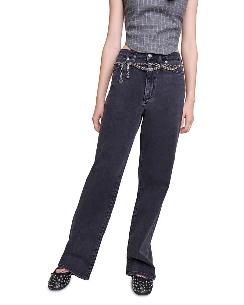 maje Pantinie Chain Link Belt Jeans Product Image