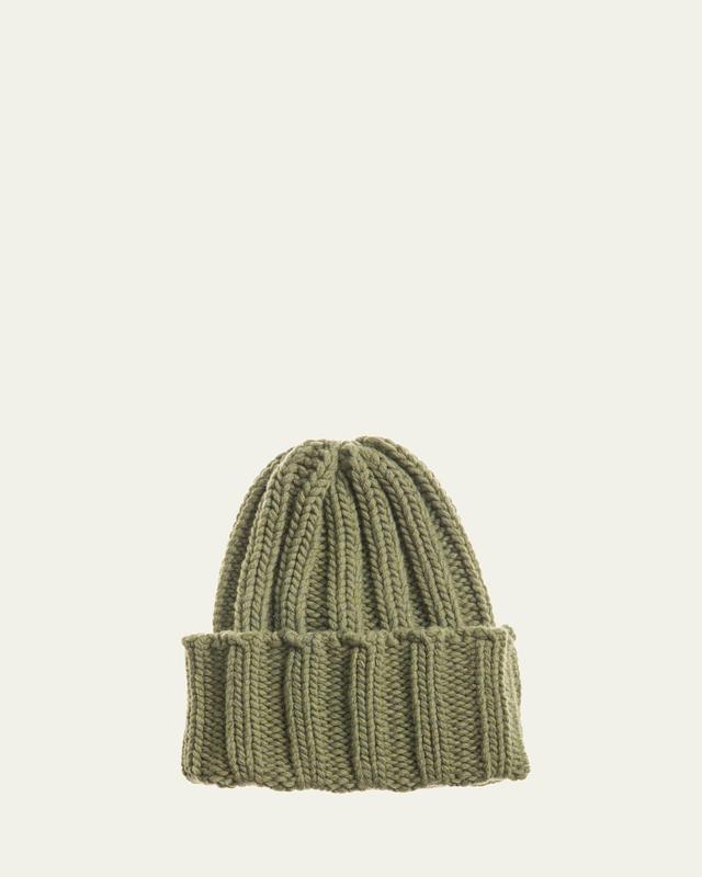 Mens Cashmere Rib Stitch Beanie Hat Product Image