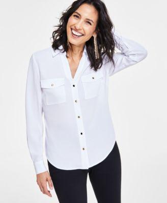 Women's Collared Button-Down Blouse, Created for Macy's Product Image