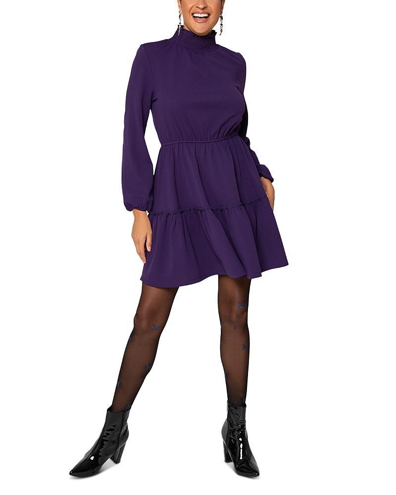 Leota Olive Smocked Mock Neck Dress Product Image