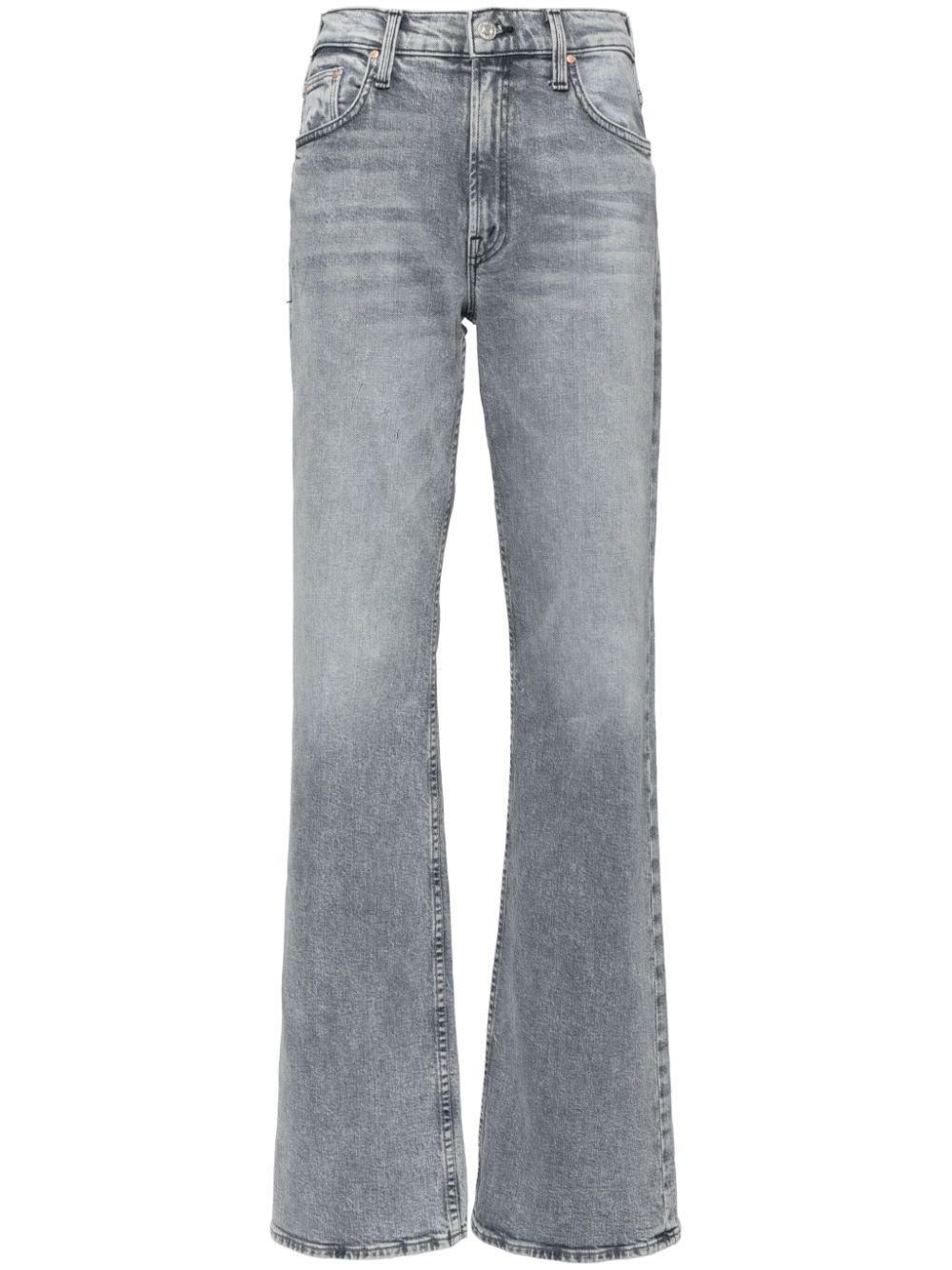 MOTHER The Bookie Heel Mid Rise Straight Jeans In Grey Product Image