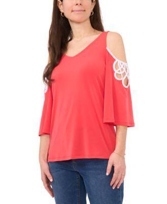 Petite Knit Cold-Shoulder Top    Product Image