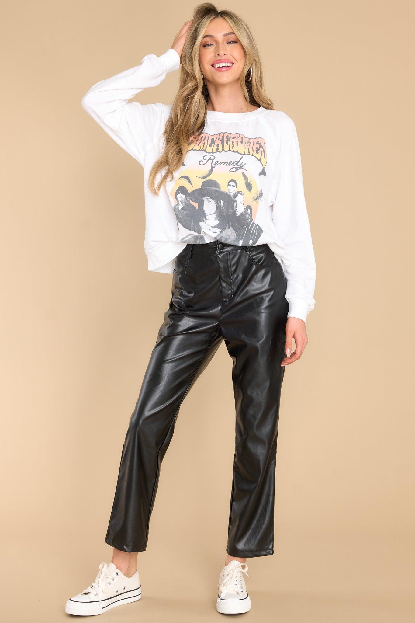 Out Last Night Black Faux Leather Pants Product Image