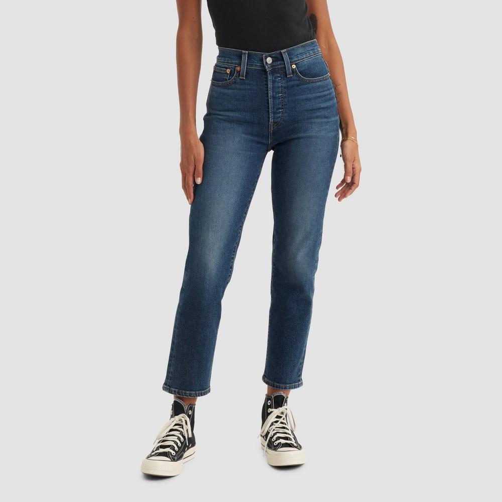 Levis Womens High-Rise Wedgie Straight Cropped Jeans - Indigo Here We go 30 Product Image