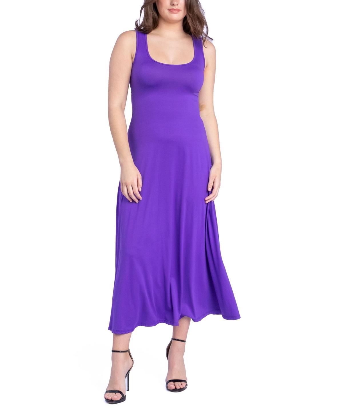 24seven Comfort Apparel Womens Relaxed Sleeveless Tunic A-Line Long Dress Product Image